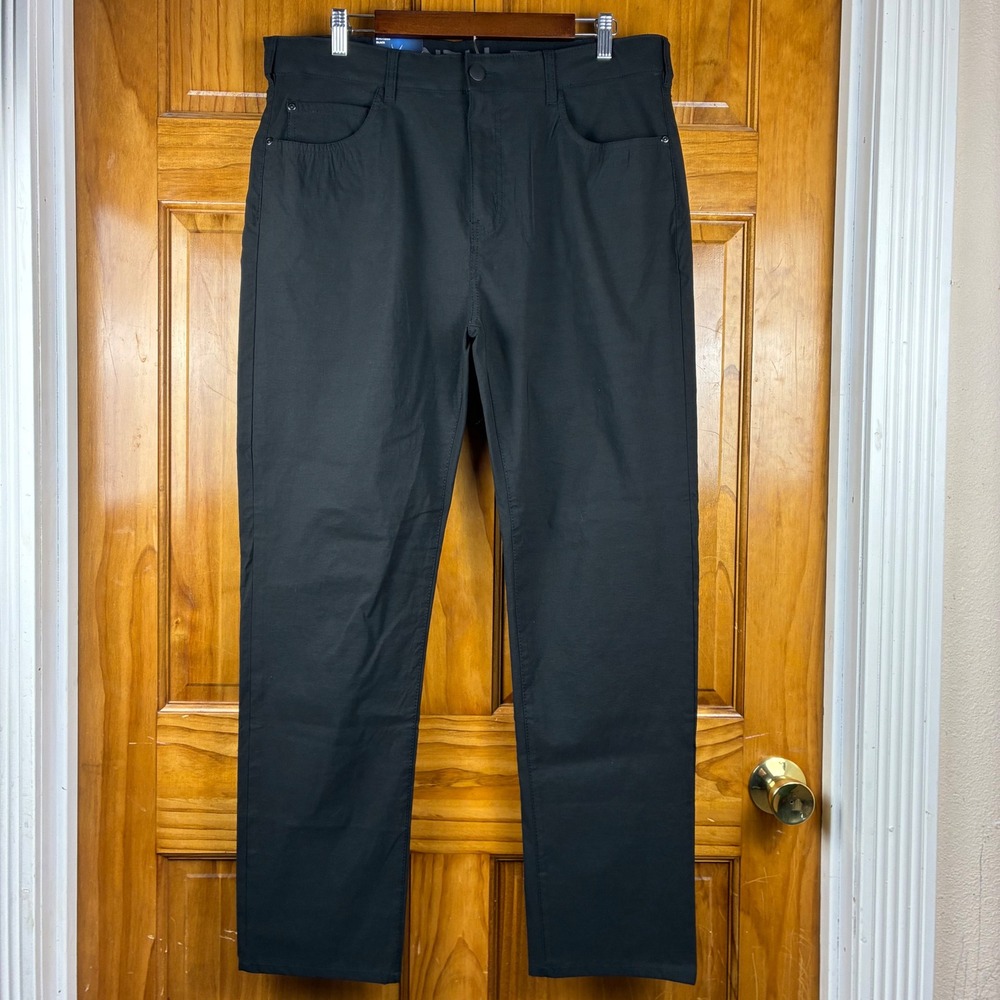 Denali Mens Travel Pant Black Straight Fit Stretch UPF 50 36x30 Tech Gorpcore